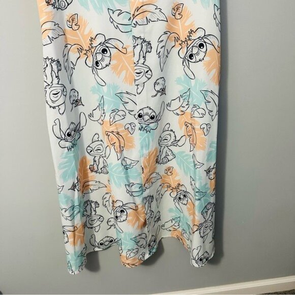 Disney Stitch Tropical Print Midi Dress XL Parkcore Vacationcore Cute Summer - Picture 8 of 16